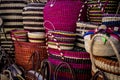 Colorful baskets in a town in Mexico Royalty Free Stock Photo