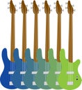 Colorful Bass Guitars