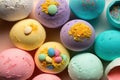 colorful bath bombs