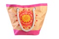 Colorful beach bag, isolated on a white Royalty Free Stock Photo