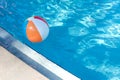 Bright Beach Ball at Pool Royalty Free Stock Photo