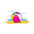 Colorful beach ball icon