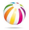 Colorful beach ball. Summer holidays symbol.