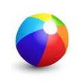 Colorful beach ball on white Royalty Free Stock Photo