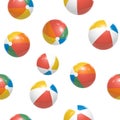 Colorful Beach balls Seamless Pattern Vector