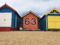 Colorful Beach Cabins In Melbourne Australia Royalty Free Stock Photo