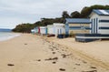 Colorful beach cabins in the Mornington Peninsula in Australia