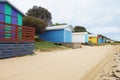 Colorful beach cabins in the Mornington Peninsula in Australia