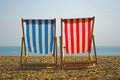 Colorful beach chairs Royalty Free Stock Photo