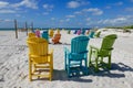 Colorful beach chairs on St. Pete Beach, Florida, USA Royalty Free Stock Photo