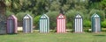 Colorful beach changing rooms