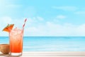 Colorful Beach cocktail mockup. Generate Ai Royalty Free Stock Photo