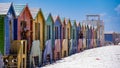 colorful beach house at Muizenberg beach Cape Town,beach huts, Muizenberg, Cape Town, False Bay, South Africa Royalty Free Stock Photo