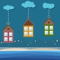 Colorful Beach Houses For Rent / Sale. Real Estate Concept Royalty Free Stock Photo