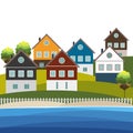 Colorful Beach Houses For Sale/ Rent. Real Estate Concept Royalty Free Stock Photo
