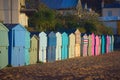 Colorful beach houses on the sand Royalty Free Stock Photo