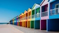 Colorful beach huts on Brighton Beach in Melbourne, Australia.