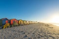 Colorful beach huts at Muizenberg Beach near Cape Town, South Africa Royalty Free Stock Photo