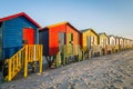 Colorful Beach Huts At Muizenberg Beach Near Cape Town, South Africa