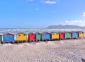 Colorful beach huts at Muizenberg, South Africa. Royalty Free Stock Photo