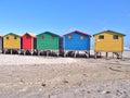 Colorful beach huts at Muizenberg, South Africa. Royalty Free Stock Photo