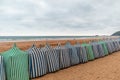 Colorful beach huts in Zarautz, Guipuzcoa, Spain