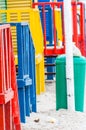 Colorful beach huts at St. James Bay near Simons Town Western Ca Royalty Free Stock Photo