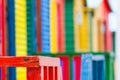 Colorful beach huts at St. James Bay near Simons Town Western Ca Royalty Free Stock Photo