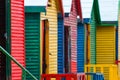 Colorful beach huts at St. James Bay near Simons Town Western Ca Royalty Free Stock Photo