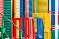 Colorful beach huts at St. James Bay near Simons Town Western Ca Royalty Free Stock Photo