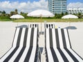 Colorful beach lounge chairs