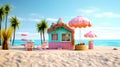 Colorful Beach with tiny House Royalty Free Stock Photo