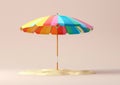 A colorful beach umbrella isolated on white background Royalty Free Stock Photo