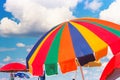 Colorful beach umbrella Royalty Free Stock Photo