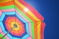 Colorful beach umbrella on a sunny day