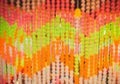 Colorful of bead curtain blur background