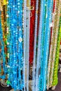 Colorful bead necklaces from famous Czech Bohemian crystal glass Royalty Free Stock Photo