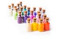 Colorful beads in the bottles Royalty Free Stock Photo