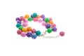 Colorful beads handmade bracelet isolated on white background. Female accessories Royalty Free Stock Photo