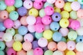 Colorful beads for neck and handlaces, soft focus. Royalty Free Stock Photo