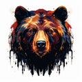 Colorful Bear With Paint: Stylized Realism And Powerful Symbolism