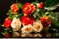 Colorful, beautiful, delicate roses Royalty Free Stock Photo