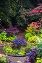 Colorful Beautiful English Garden during Fall Season, England, U Royalty Free Stock Photo