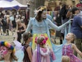 A colorful beautiful girl dressed as a fairy at the annual Bristol Renaissance Faire Royalty Free Stock Photo