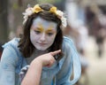 A colorful beautiful girl dressed as a fairy at the annual Bristol Renaissance Faire Royalty Free Stock Photo