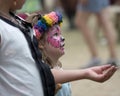 A colorful beautiful girl dressed as a fairy at the annual Bristol Renaissance Faire Royalty Free Stock Photo