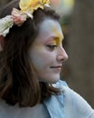 A colorful beautiful girl dressed as a fairy at the annual Bristol Renaissance Faire Royalty Free Stock Photo
