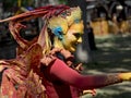 A colorful beautiful girl dressed as a fairy at the annual Bristol Renaissance Faire Royalty Free Stock Photo