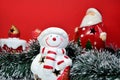 Colorful beautiful image christmas decorations snowman candle holder
