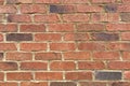 Retro red brick sand grout garden wall close-up Royalty Free Stock Photo